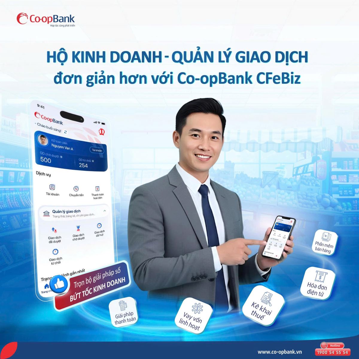 Hình ảnh: Co-opBank nâng cấp CFeBiz phù hợp mô hình hộ kinh doanh số 1