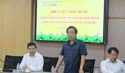 Phó Thống đốc NHNN Việt Nam Nguyễn Kim Anh  thăm và làm việc tại Ngân hàng Hợp tác