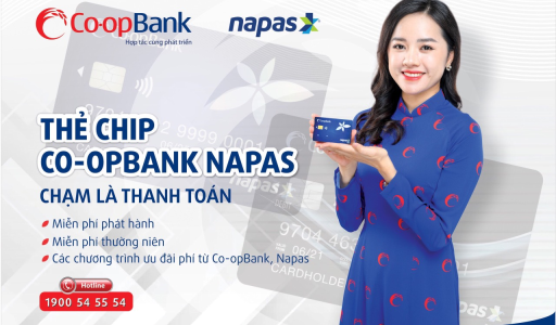 Co-opBank miễn phí chuyển đổi và phát hành thẻ chip Co-opBankNapas