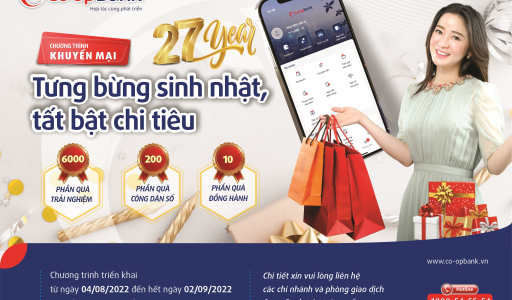 Co-opBank triển khai chương trình khuyến mại     “Tưng bừng sinh nhật, tất bật chi tiêu”