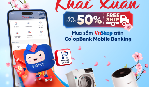 Deal “khủng” khai xuân: Ưu đãi tới 50%, freeship khi mua sắm VnShop trên Co-opBank Mobile Banking