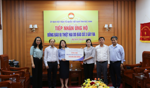 Công đoàn Co-opBank ủng hộ 150 triệu đồng khắc phục hậu quả cơn bão số 3 tại tỉnh Bắc Ninh