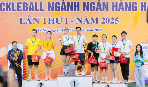 Co-opBank đạt thành tích cao tại Giải Pickleball ngành Ngân hàng Hà Nội lần thứ I