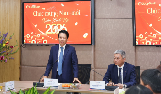 Lãnh đạo NHNN thăm, chúc Tết Co-opBank nhân ngày làm việc đầu Xuân Bính Ngọ 2026