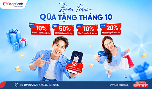 Tháng 10 rực rỡ – Nhận ngàn quà tặng từ Co-opBank