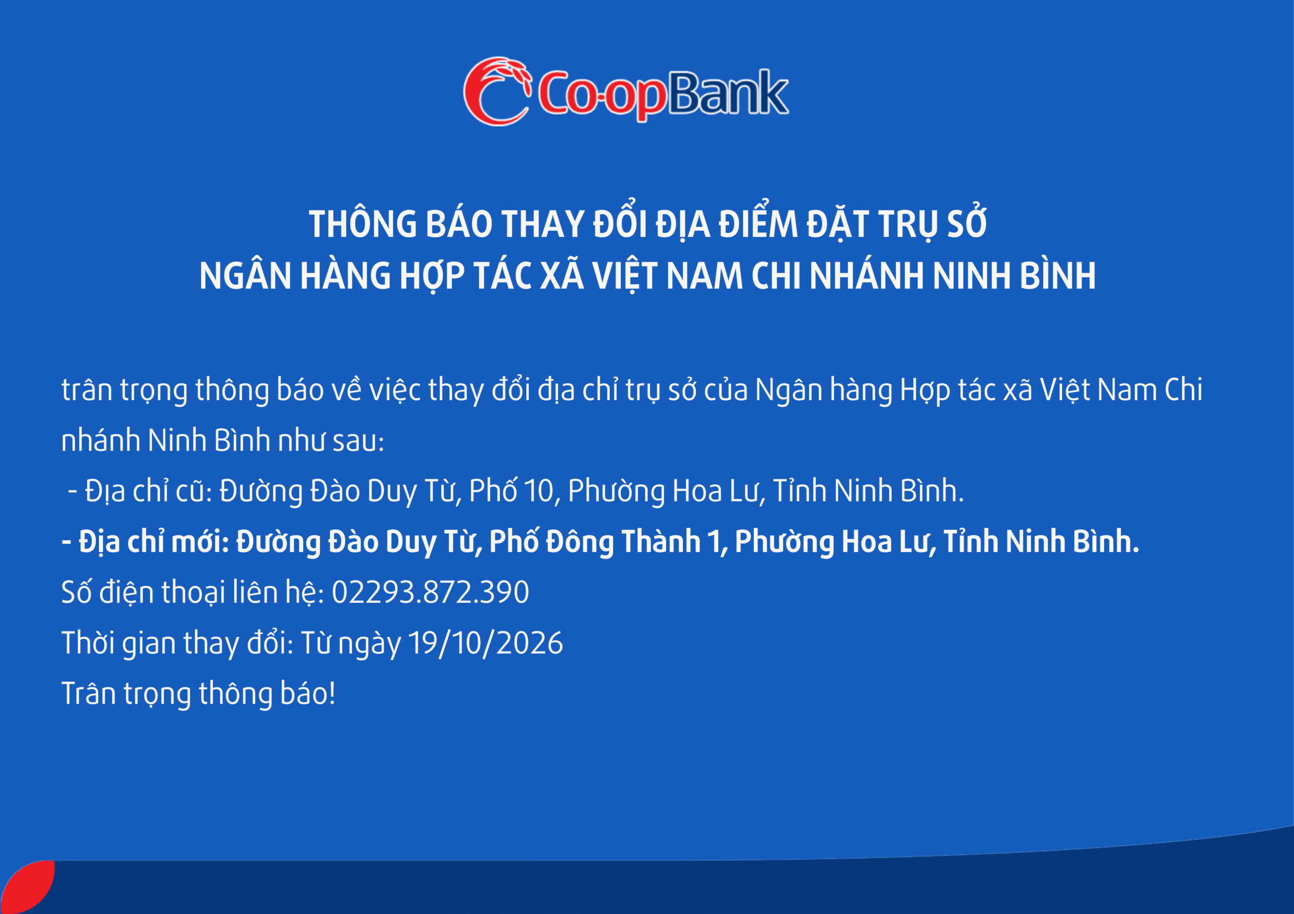 Thay đổi địa điểm Cn Nb